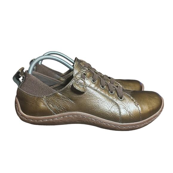 Born Althea bronze Leather Sneakers Sz 9 comfortable casual Whiskey Metallic - Picture 1 of 12